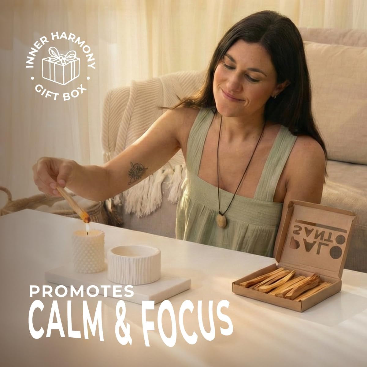 Palo Santo Sticks, 8-Pack, Peruvian Incense Wood for Smudging